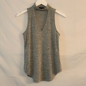 Express v neck mock tank with cut out.